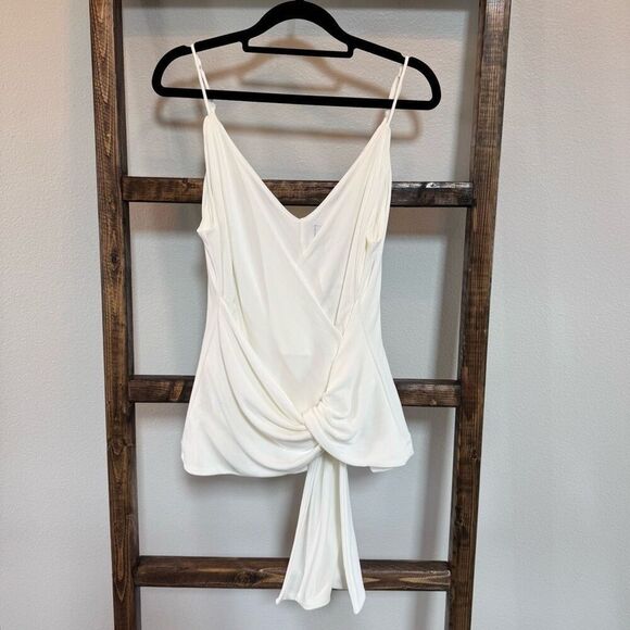 NWT C/MEO Collective Ivory Interrupt Twist-Front Top - Picture 3 of 6